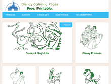 Tablet Screenshot of disneycoloringpages.net